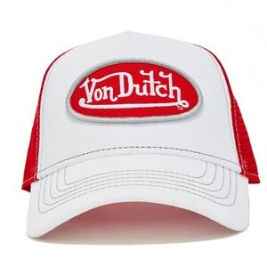 Von Dutch Red and White Trucker Hat